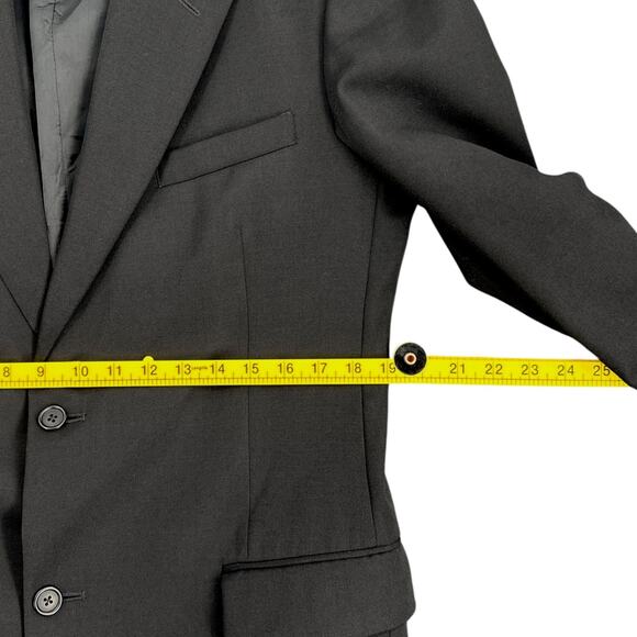 Evan Picone Black Two Button Closure Notched Lapels Flap Pockets Blazer 41L - Picture 8 of 11